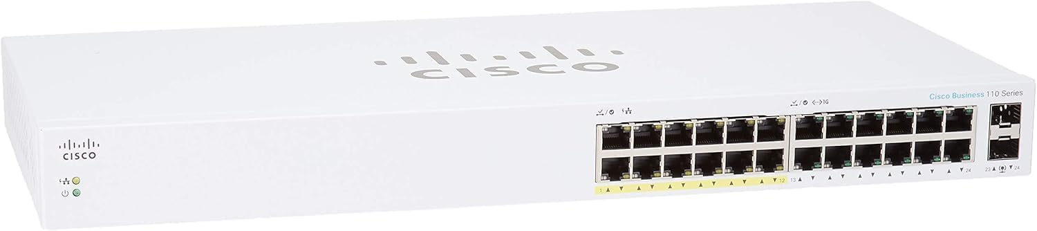 Switch Cisco CBS110-24PP-EU 2025 Cisco Business CBS110-24PP Unmanaged Switch với 24 Cổng mạng 1G và 2 Cổng uplink 1G SFP