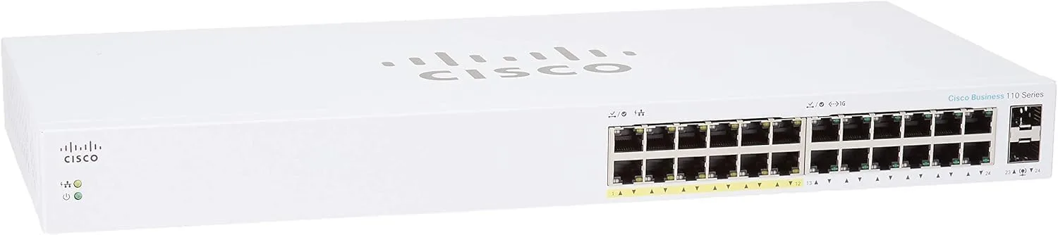 Cisco Business CBS110-24PP Unmanaged Switch với 24 Cổng mạng 1G và 2 Cổng uplink 1G SFP