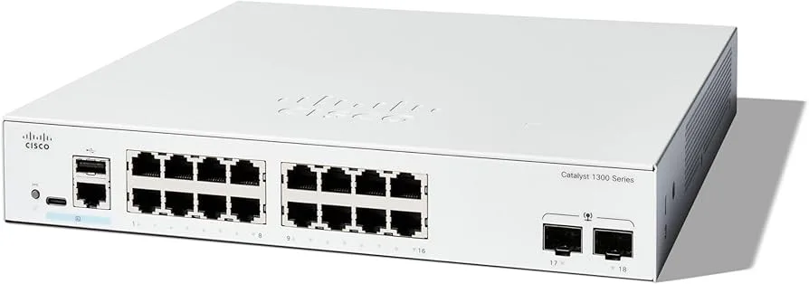 Cisco C1300-16T-2G với 16 cổng RJ45 và 2 cổng uplink SFP