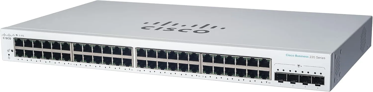 Cisco CBS220-48FP-4X với 48 cổng GE PoE+ và 4 cổng uplink 10G SFP+