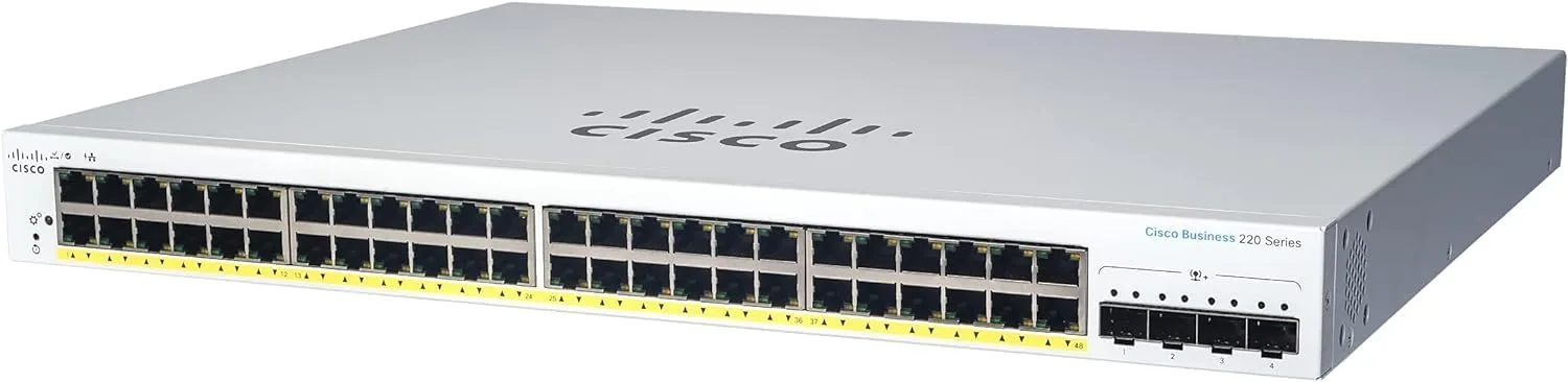 Cisco CBS220-48T-4G-EU với 48 cổng Gigabit Ethernet và 4 cổng SFP Gigabit
