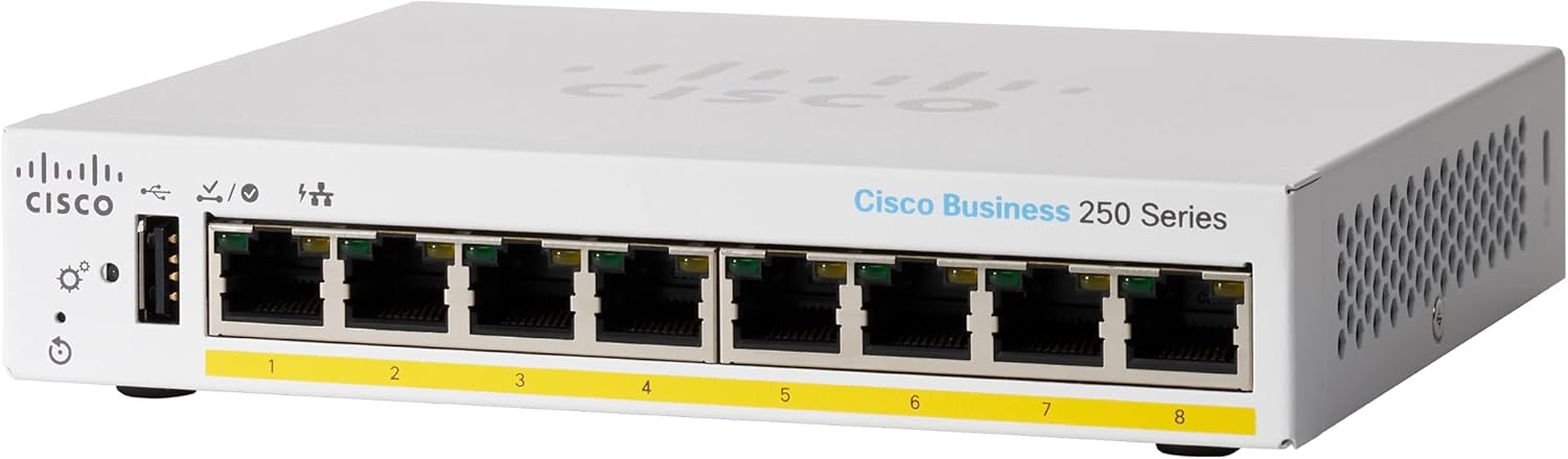 Switch Cisco CBS250-8PP-D-EU 2025 Cisco CBS250-8PP-D-EU cung cấp 8 cổng 1GE hỗ trợ PoE+