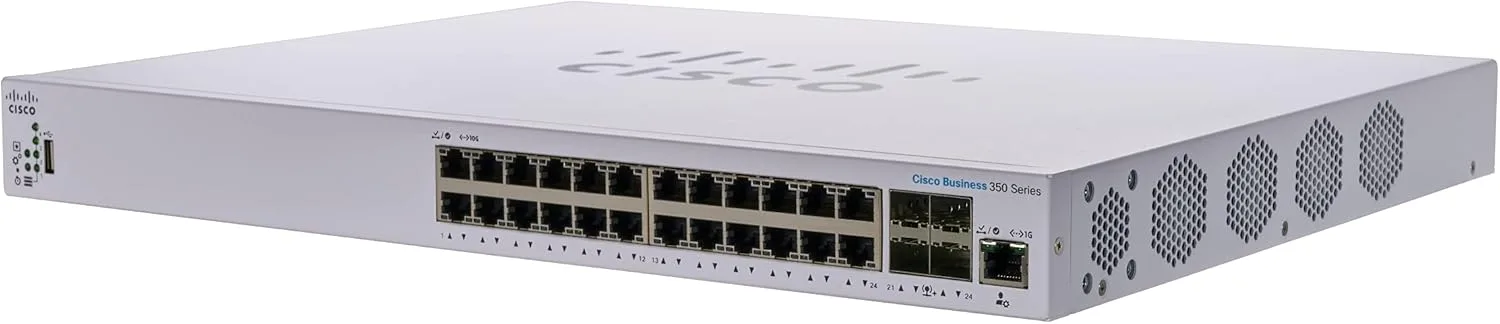 Cisco CBS350-24XS-EU với 24 x cổng 10G SFP+, 4 x cổng 10G RJ45 uplink