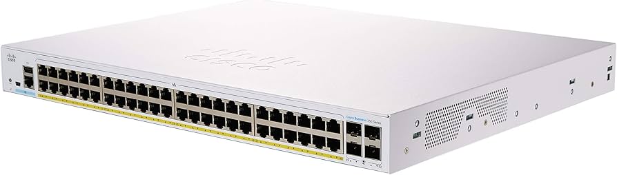 Switch Cisco CBS350-48T-4X-EU 2025 Cisco CBS350-48T-4X-EU với 48 cổng Gigabit Ethernet (1G), 4 cổng 10G SFP+