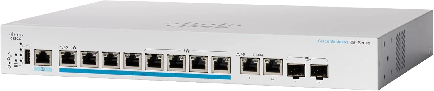 Cisco CBS350-8MP-2X-EU có 8 cổng 2.5G Ethernet hỗ trợ PoE