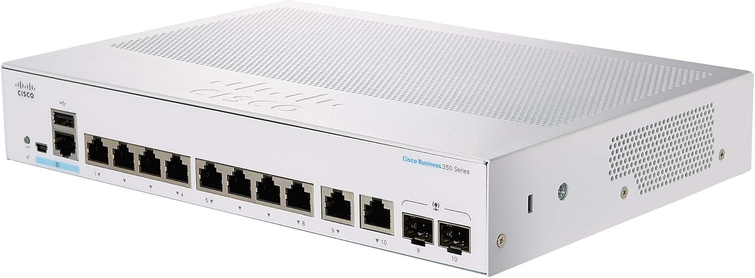 Switch Cisco CBS350-8T-E-2G-EU 2025 Cisco CBS350-8T-E-2G-EU với 8 cổng GE và 2 cổng uplink 1G copper or SFP combo