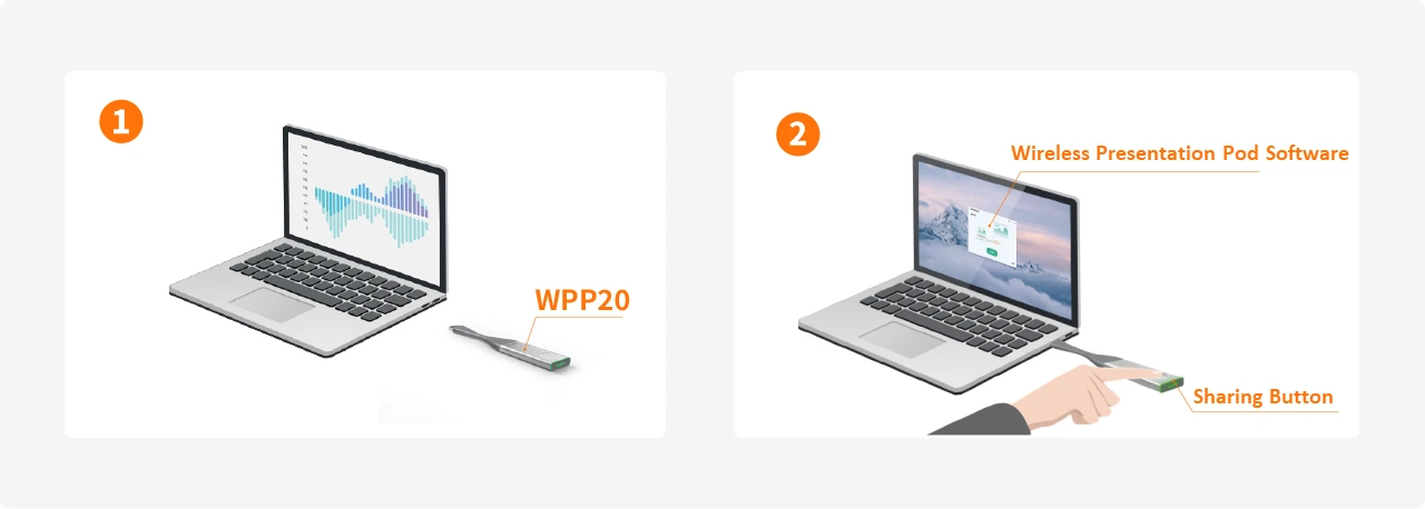 Hướng dẫn chia sẻ màn hình qua nút bấm trên WPP20 hoặc WPP30