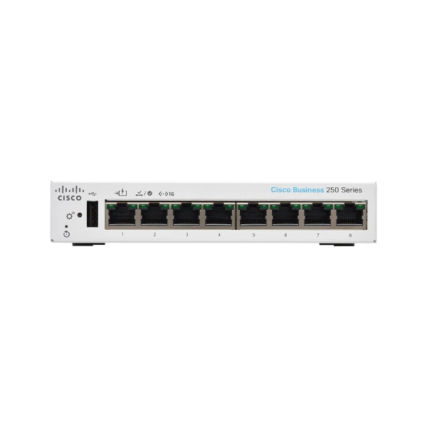 Mặt trước switch Cisco CBS250-8T-D-EU