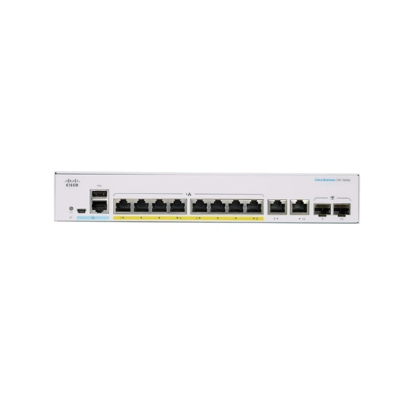 Mặt trước switch Cisco CBS350-8FP-2G-EU
