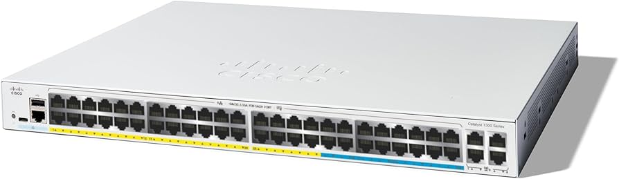 Switch Cisco C1300-48MGP-4X 2025 Switch Cisco C1300-48MGP-4X với 16 cổng 2.5G, 32 cổng GE và 4 cổng 10G SFP+ uplinks
