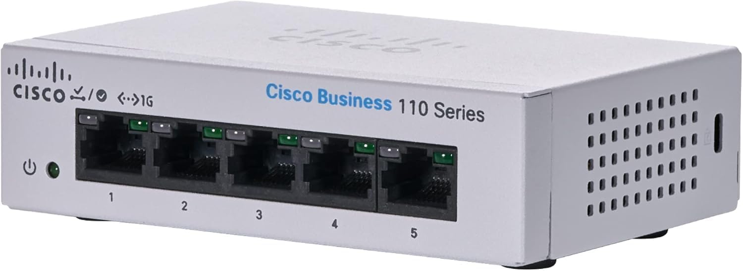 Switch Cisco CBS110-5T-D-EU 2025 Switch Cisco CBS110-5T-D-EU với 5 cổng Gigabit Ethernet