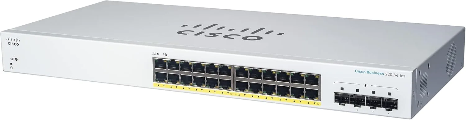 Switch Cisco CBS220-24T-4G-EU với 24 cổng GE và 4 cổng Gigabit SFP