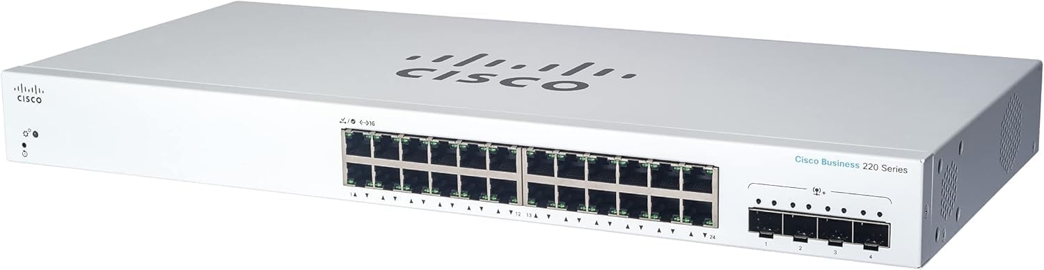 Switch Cisco CBS220-24T-4X-EU 2025 Switch Cisco CBS220-24T-4X-EU với 24 cổng 1G và 4 cổng 10G SFP+ uplink