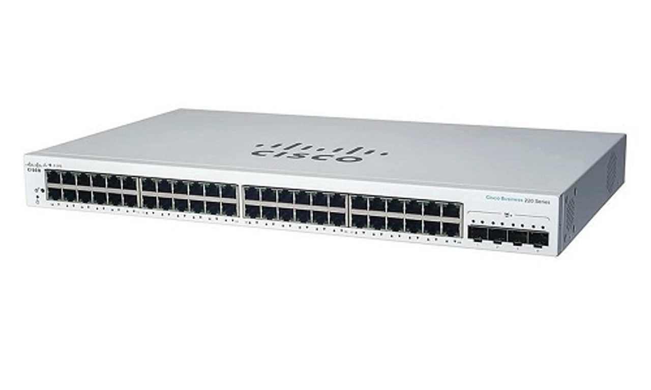 Switch Cisco CBS220-48T-4X-EU có 48 cổng 1GE và 4 cổng 10G SFP+ Uplink