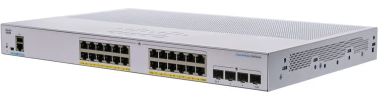 Switch Cisco CBS250-24FP-4G-EU với 24 cổng GE và 4 cổng Gigabit SFP