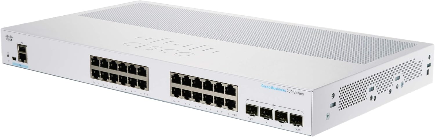 Switch Cisco CBS250-24PP-4G-EU 2025 Switch Cisco CBS250-24PP-4G-EU với 24 cổng Gigabit Ethernet (1G) và 4 cổng Gigabit SFP