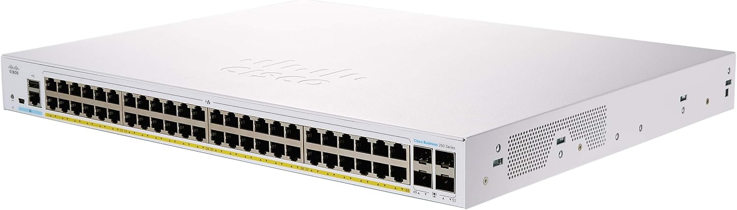 Switch Cisco CBS250-48P-4X-EU 2025 Switch Cisco CBS250-48P-4X-EU có 48 cổng PoE+ và 4 cổng Gigabit SFP