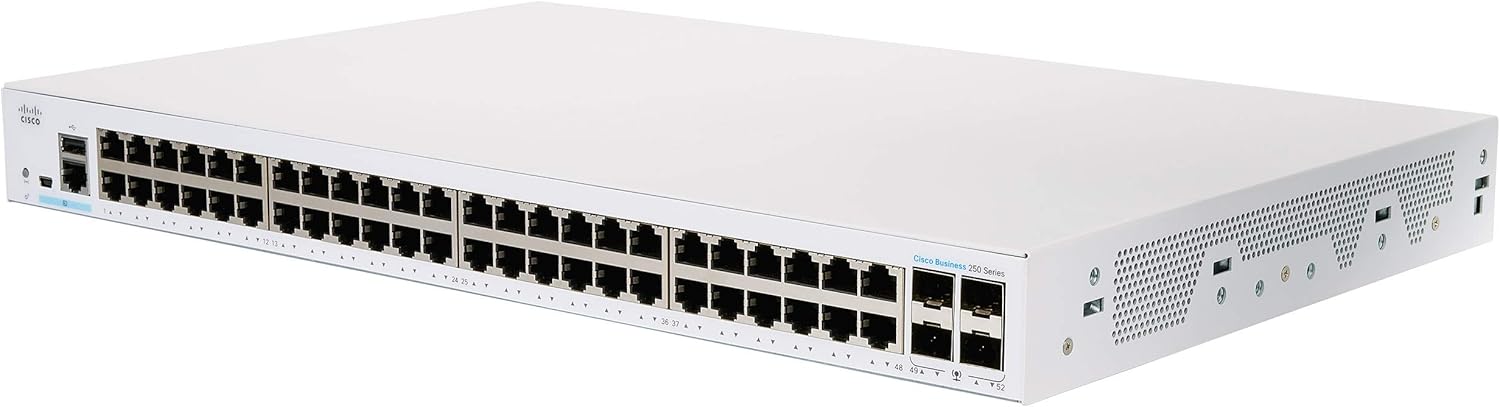 Switch Cisco CBS250-48T-4G-EU 2025 Switch Cisco CBS250-48T-4G-EU với 48 cổng Gigabit Ethernet và 4 cổng SFP