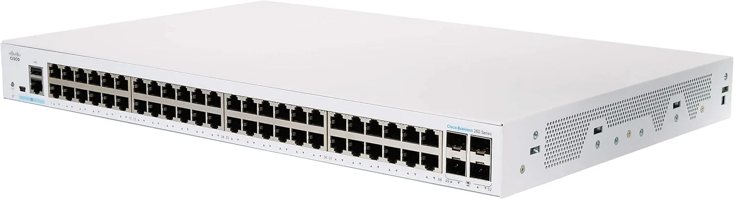 Switch Cisco CBS250-48T-4G-EU với 48 cổng Gigabit Ethernet và 4 cổng SFP