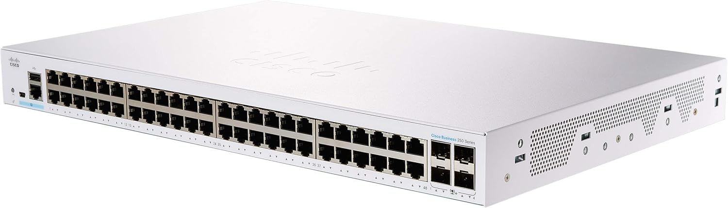 Switch Cisco CBS250-48T-4X-EU 2025 Switch Cisco CBS250-48T-4X-EU với 48 cổng Gigabit Ethernet (1G) và 4 cổng 10G SFP+