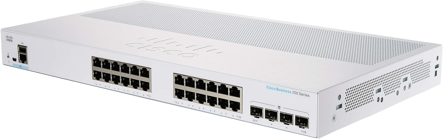 Switch Cisco CBS350-24T-4X-EU 2025 Switch Cisco CBS350-24T-4X-EU với 24 cổng Gigabit Ethernet và 4 cổng uplink 10G SFP+