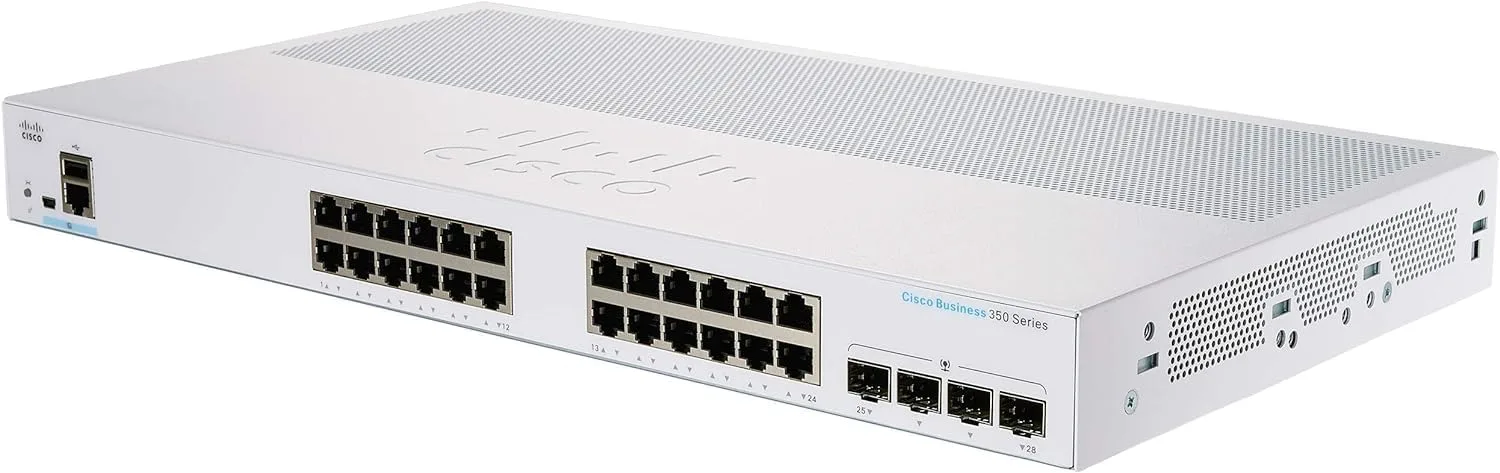 Switch Cisco CBS350-24T-4X-EU với 24 cổng Gigabit Ethernet và 4 cổng uplink 10G SFP+
