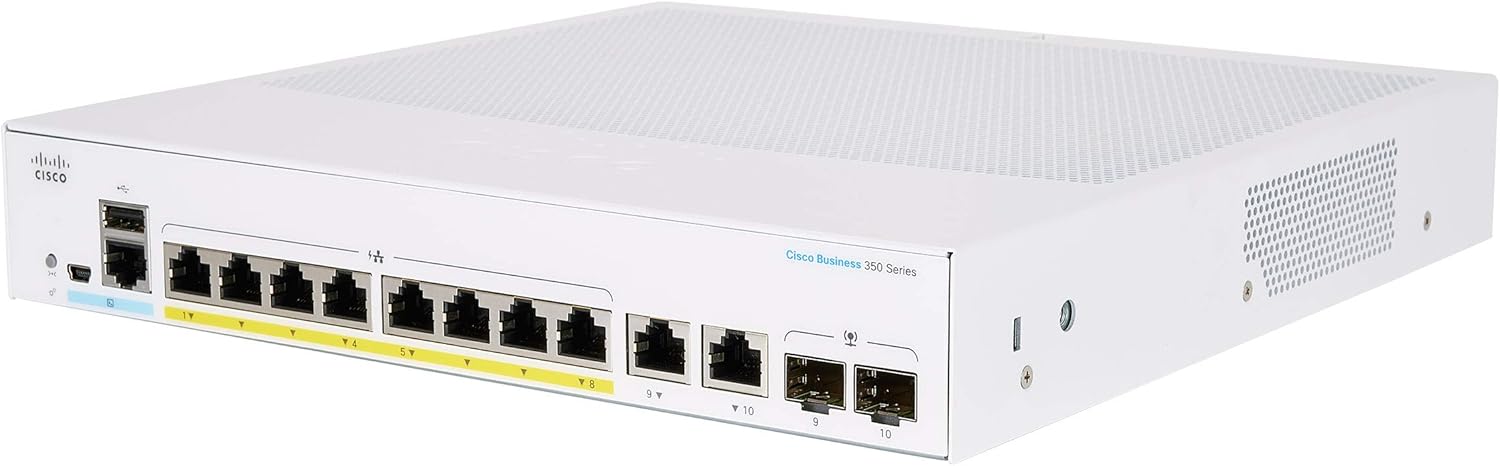 Switch Cisco CBS350-8FP-2G-EU 2025 Switch Cisco CBS350-8FP-2G-EU với 8 cổng Gigabit Ethernet + 2 cổng Gigabit, SFP combo
