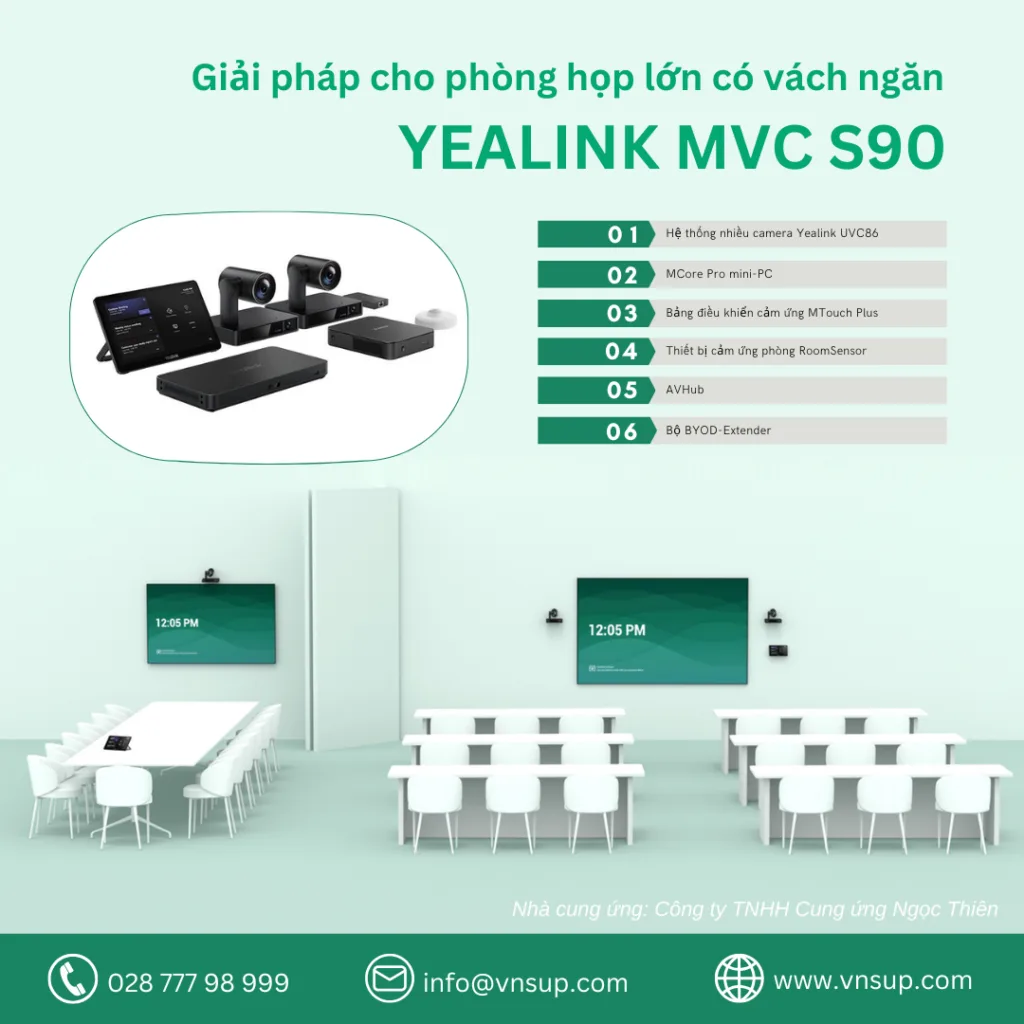 Thiết bị họp cho phòng họp lớn Yealink MVC S90