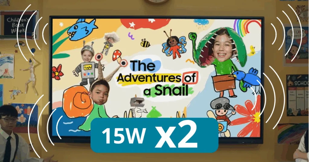 Âm thanh rõ nét với 2 loa công suất 15W