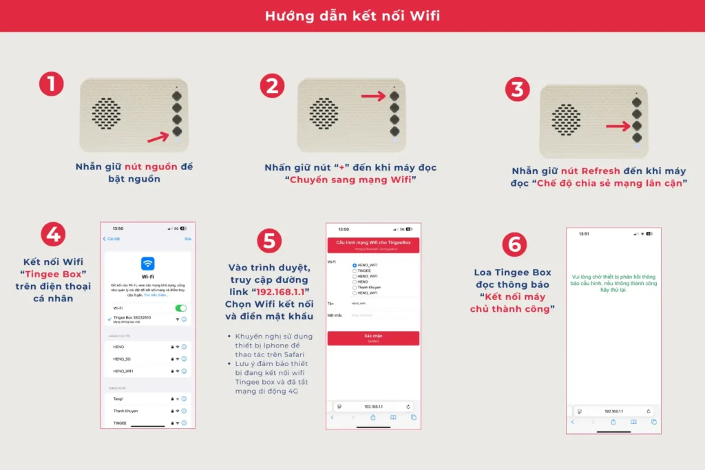 Hướng dẫn kết nối Wifi với loa thông báo chuyển khoản Tingee Box không cần tải thêm app