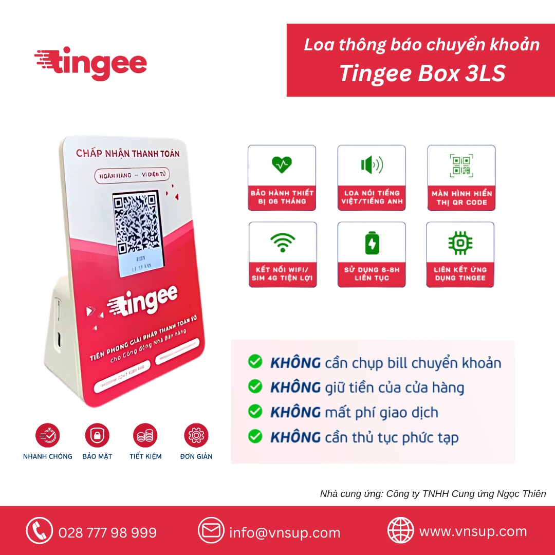 Loa thông báo chuyển khoản Tingee Box 3LS
