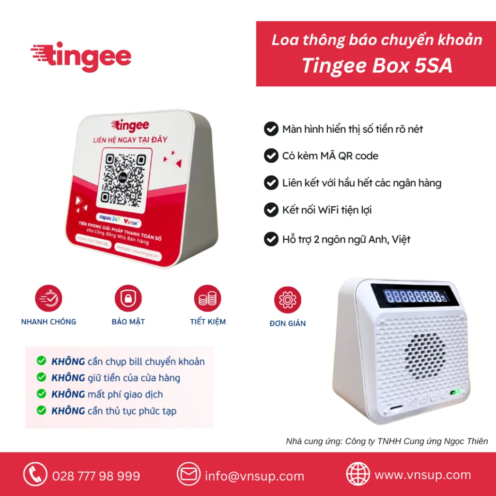Loa thông báo chuyển khoản Tingee Box 5SA