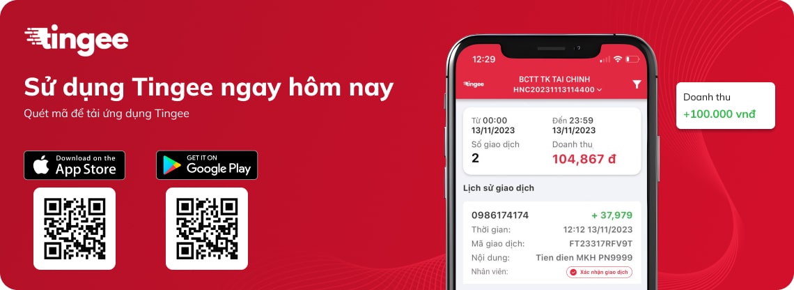 Gói phần mềm bản quyền Tingee 2025 Quét mã để tải phần mềm Tingee