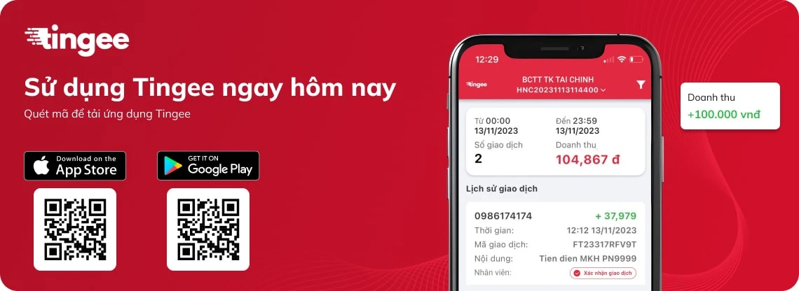 Quét mã để tải phần mềm Tingee