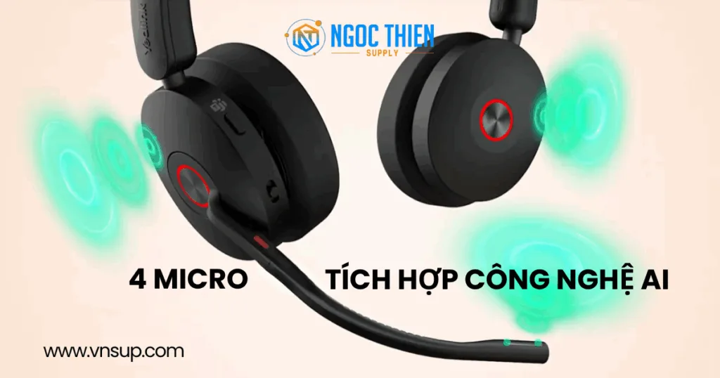4 micro tích hợp công nghệ AI Noise Cancellation