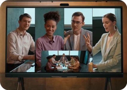 Màn hình tương tác Yealink MeetingBoard Pro – Thiết bị họp All-in-One thông minh 2025 Chế độ Picture-in-Picture của Yealink MeetingBoard Pro