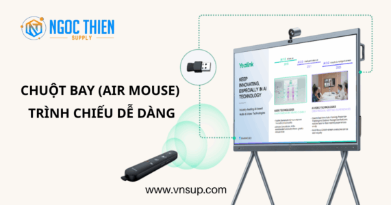 Yealink MB-Remote – Điều khiển từ xa tối ưu cho hệ thống hội nghị Yealink MeetingBoard 2025 Chuột bay (Air Mouse) – Trình chiếu dễ dàng