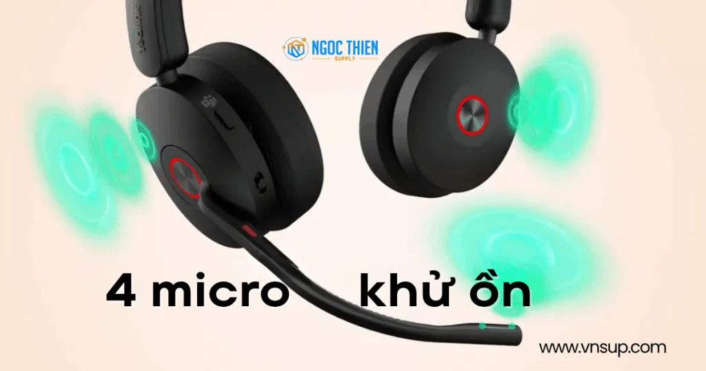 Tai nghe được trang bị hệ thống 4 micro khử ồn
