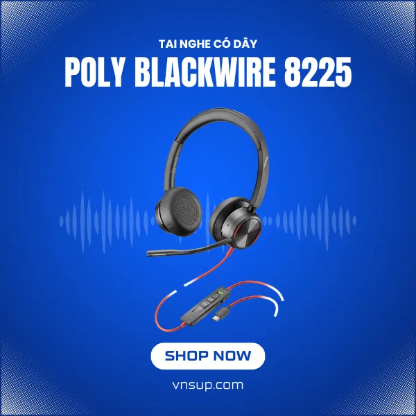 tai nghe có dây cho microsoft teams poly blackwire 8225