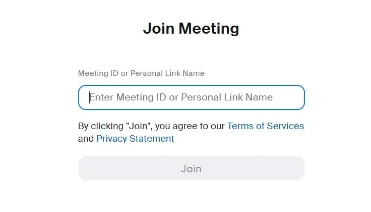 tham gia zoom bằng id từ trình duyệt web