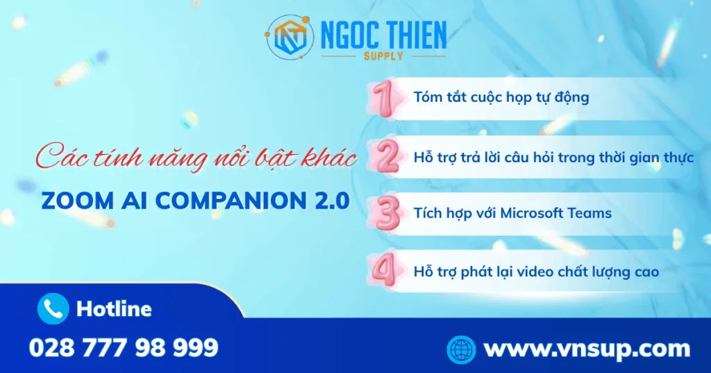 Các tính năng nổi bật khác của Zoom AI Companion 2.0