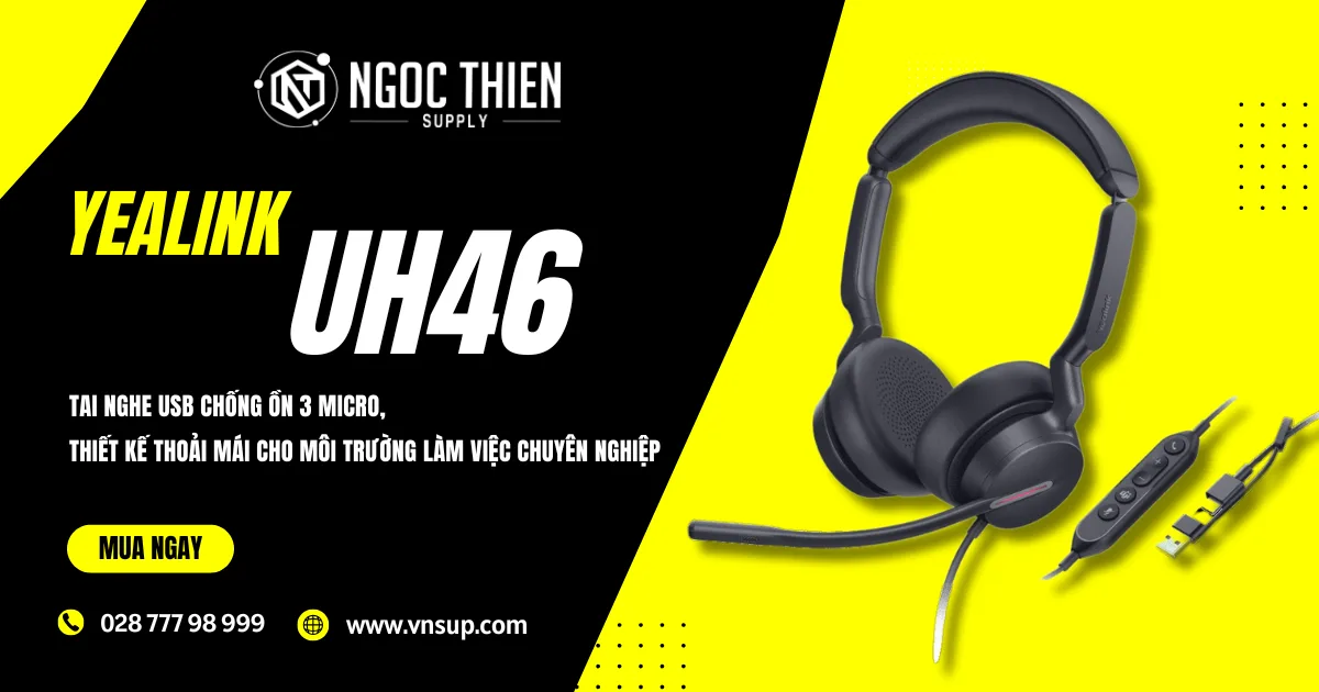 Tai nghe USB chống ồn 3 micro, thiết kế thoải mái cho môi trường làm việc chuyên nghiệp