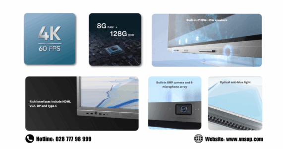 DS-D5C86RB/B 86 inch - Màn hình tương tác thông minh 2025 Tính năng nổi bật của màn hình tương tác DS-D5C86RB/B 86 inch
