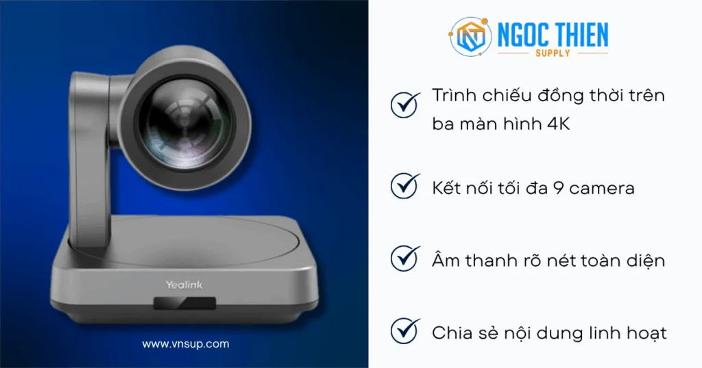 Yealink UVC84 – Camera PTZ 4K chất lượng cao cho hình ảnh rõ nét