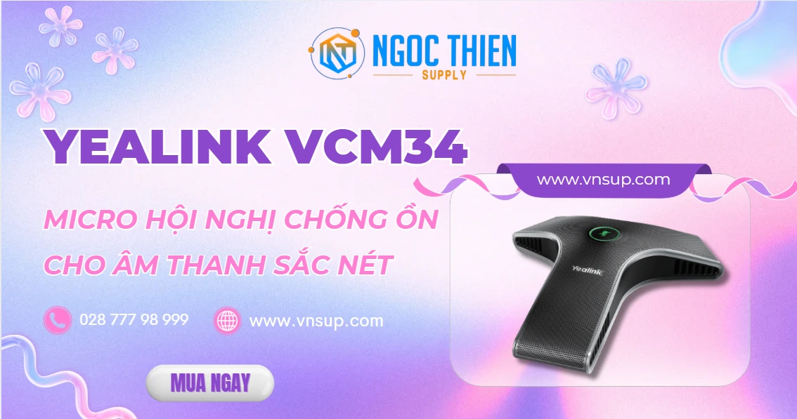 Yealink VCM34 micro hội nghị chống ồn cho âm thanh sắc nét