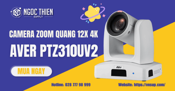 Camera zoom quang 12X 4K AVer PTZ310UV2