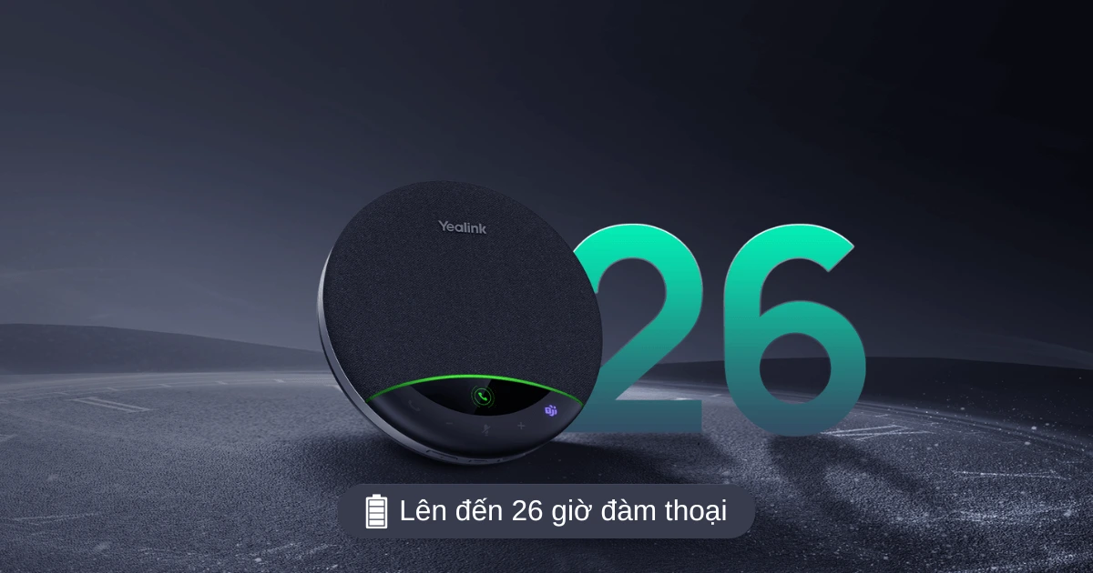 Yealink SP96 với thời lượng pin lên đến 26 giờ đàm thoại