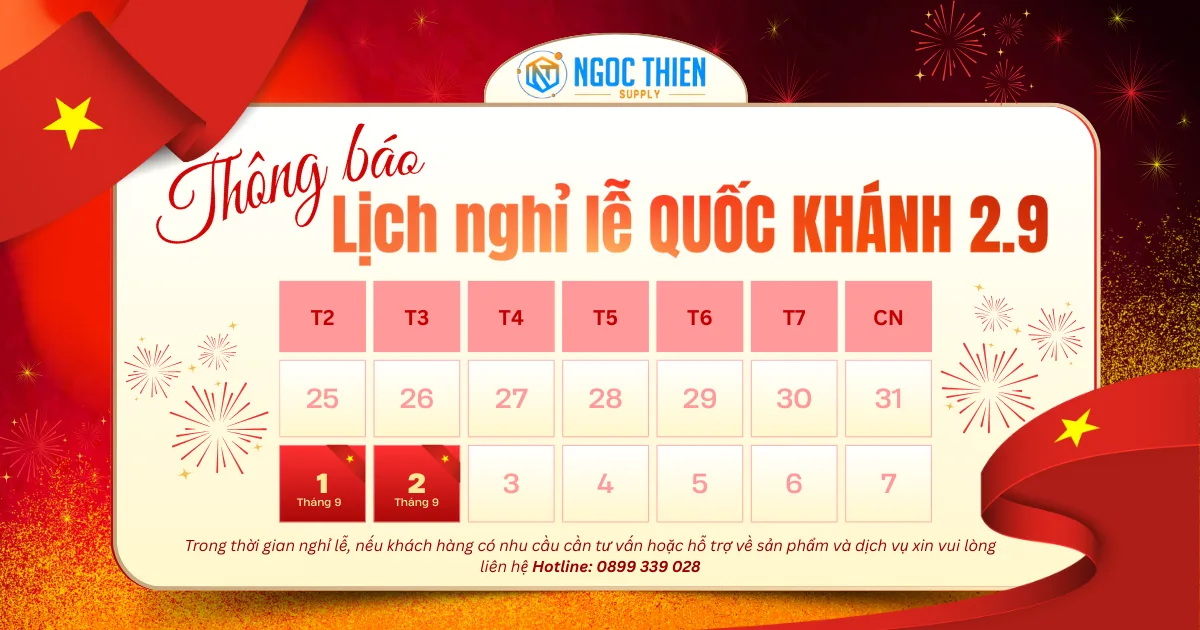 Ngọc Thiên thông báo lịch nghỉ lễ Quốc Khánh 2/9/2025