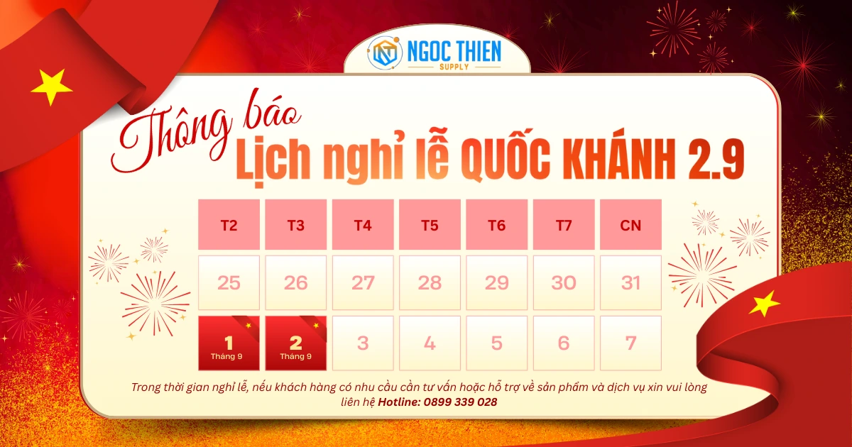 Ngọc Thiên thông báo lịch nghỉ lễ Quốc Khánh 2/9/2025