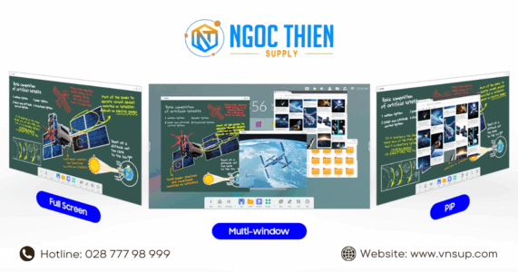 Samsung WAC 65 inch hỗ trợ đa nhiệm và hiển thị nhiều cửa sổ cùng lúc